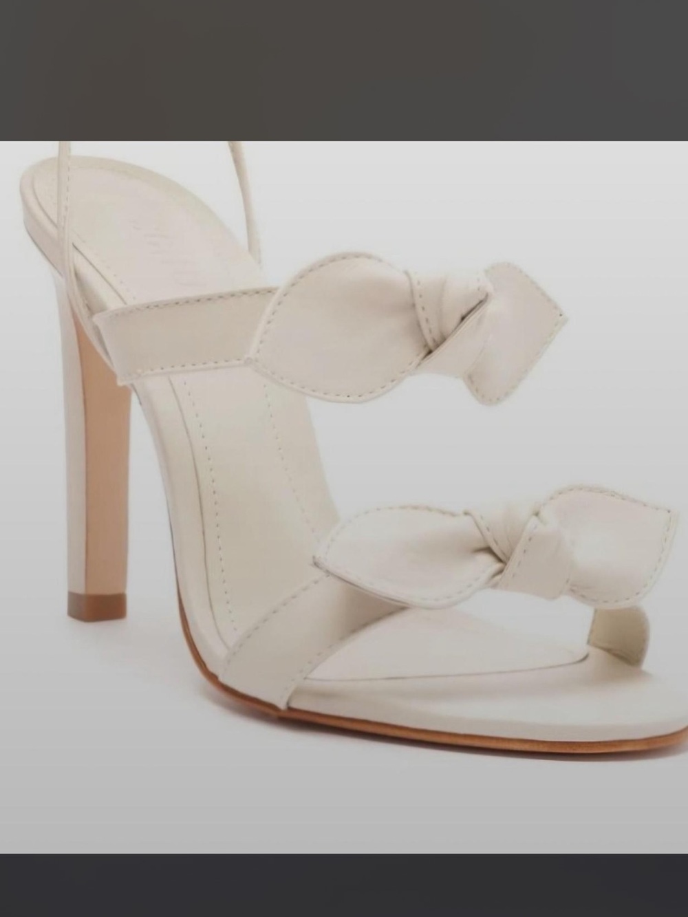 Schutz Bow Tie Elegant Knot Strap High Heel Sandal - Cream